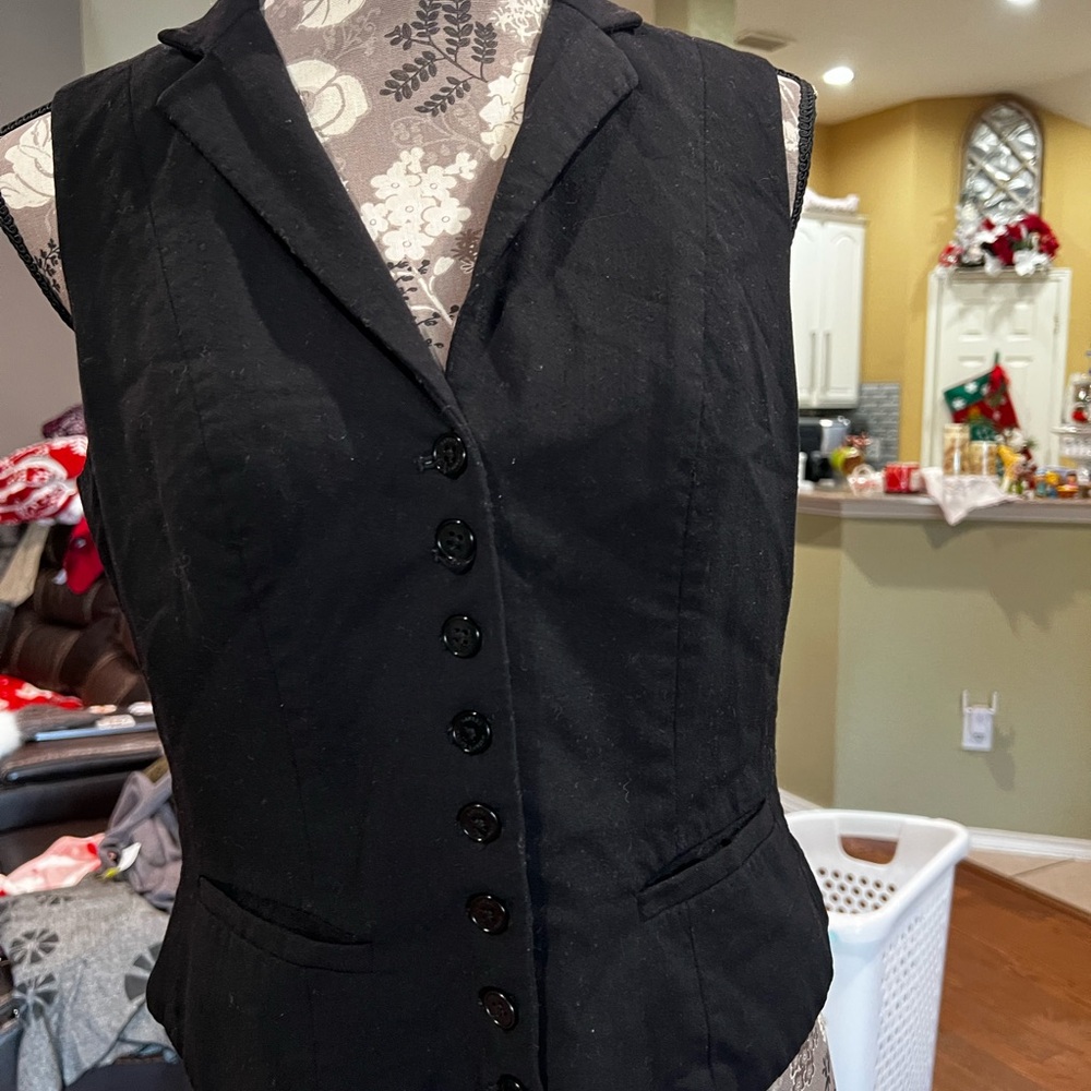Ralph Lauren Black Button-Up Vest